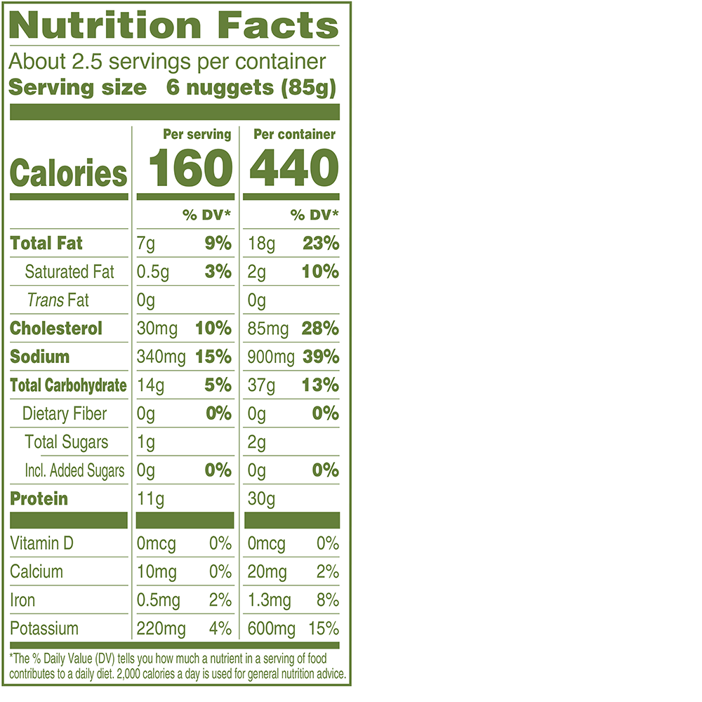 Applegate Naturals® Chicken Nuggets Nutrition Facts