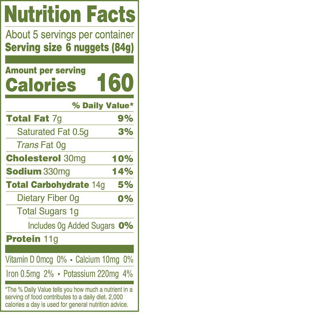 Applegate Naturals® Chicken Nuggets - Family Size Nutrition Facts