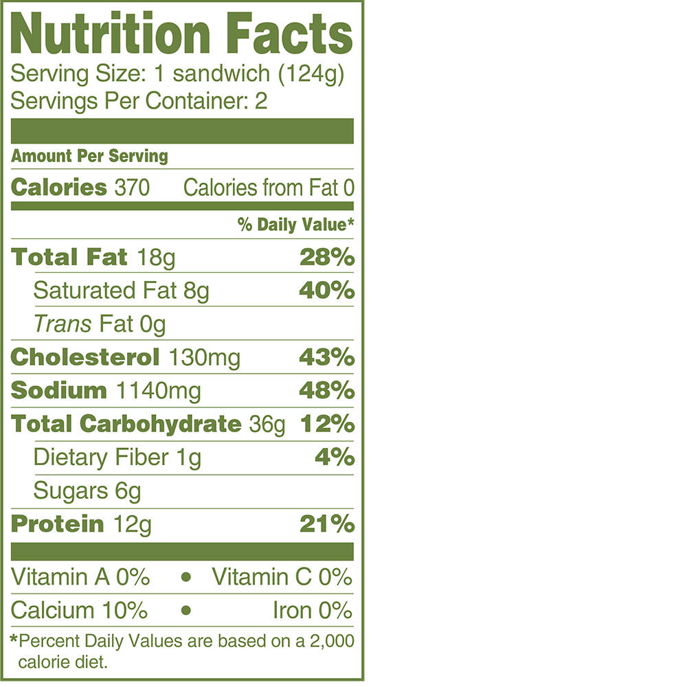 Applegate_Naturals_Chicken Breakfast Sandwich Nutrition Facts
